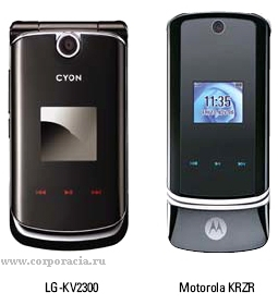  LG KV2300  Motorola KRZR K1