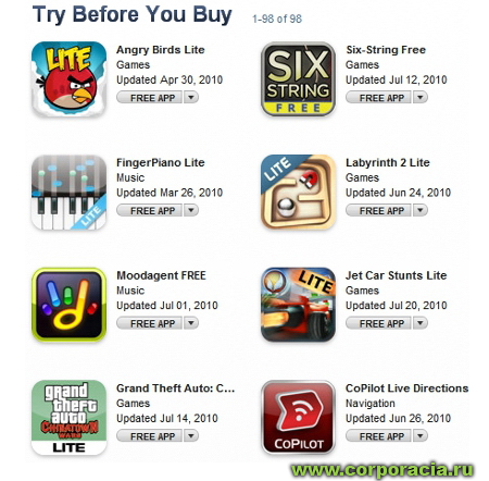    App Store  «Try Before You Buy»